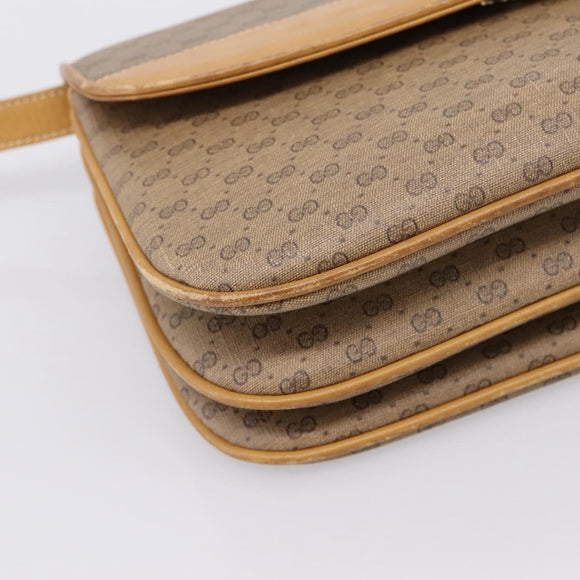 GUCCI Micro GG Supreme Shoulder Bag PVC Beige Gold 004 106 0024 Auth ka5666