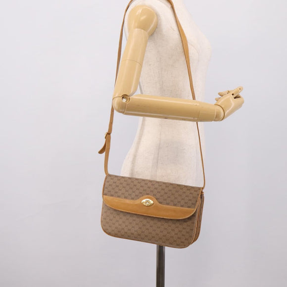 GUCCI Micro GG Supreme Shoulder Bag PVC Beige Gold 004 106 0024 Auth ka5666