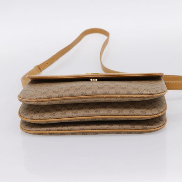 GUCCI Micro GG Supreme Shoulder Bag PVC Beige Gold 004 106 0024 Auth ka5666