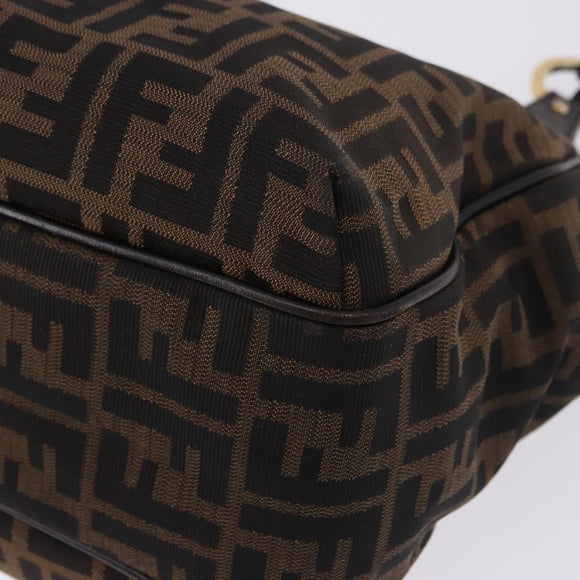 FENDI Zucca Canvas Tote Bag Brown Black Auth ka5668