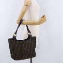 FENDI Zucca Canvas Tote Bag Brown Black Auth ka5668-20