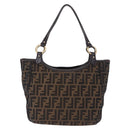 FENDI Zucca Canvas Tote Bag Brown Black Auth ka5668-2