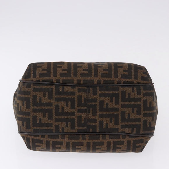 FENDI Zucca Canvas Tote Bag Brown Black Auth ka5668