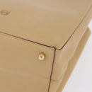 LOEWE Hand Bag Leather Beige Gold Auth ka5669V-14