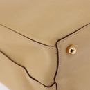 LOEWE Hand Bag Leather Beige Gold Auth ka5669V-15