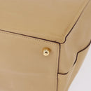 LOEWE Hand Bag Leather Beige Gold Auth ka5669V-16