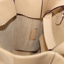 LOEWE Hand Bag Leather Beige Gold Auth ka5669V-18