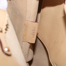 LOEWE Hand Bag Leather Beige Gold Auth ka5669V-11