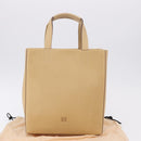LOEWE Hand Bag Leather Beige Gold Auth ka5669V-12
