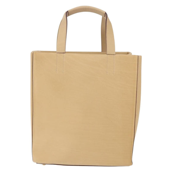 LOEWE Hand Bag Leather Beige Gold Auth ka5669V