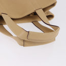 LOEWE Hand Bag Leather Beige Gold Auth ka5669V-7