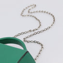 HERMES Synetique Chevre Hand Bag Leather Green Silver Auth ka5671SAM-15