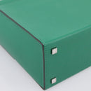 HERMES Synetique Chevre Hand Bag Leather Green Silver Auth ka5671SAM-19