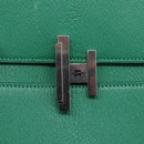 HERMES Synetique Chevre Hand Bag Leather Green Silver Auth ka5671SAM-20