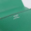 HERMES Synetique Chevre Hand Bag Leather Green Silver Auth ka5671SAM-21