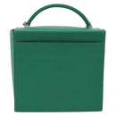 HERMES Synetique Chevre Hand Bag Leather Green Silver Auth ka5671SAM-2