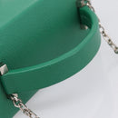 HERMES Synetique Chevre Hand Bag Leather Green Silver Auth ka5671SAM-7