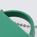 HERMES Synetique Chevre Hand Bag Leather Green Silver Auth ka5671SAM-14