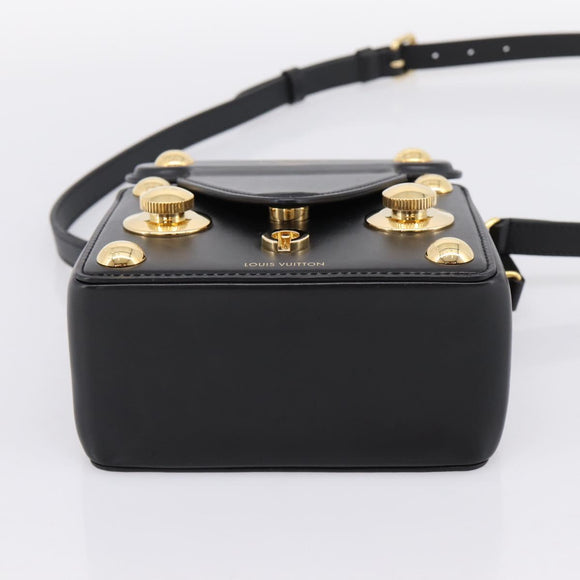 LOUIS VUITTON S Lock Bag Hand Bag Leather Black M82214 LV Auth ka5674SAM