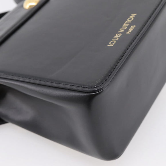 LOUIS VUITTON S Lock Bag Hand Bag Leather Black M82214 LV Auth ka5674SAM