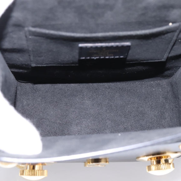 LOUIS VUITTON S Lock Bag Hand Bag Leather Black M82214 LV Auth ka5674SAM
