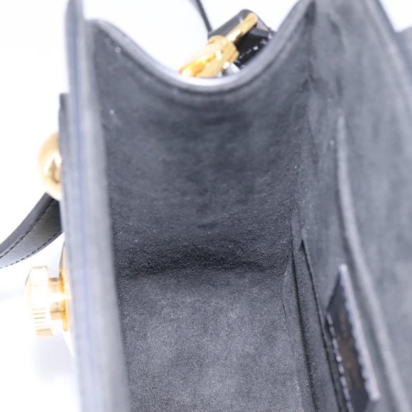 LOUIS VUITTON S Lock Bag Hand Bag Leather Black M82214 LV Auth ka5674SAM