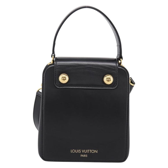 LOUIS VUITTON S Lock Bag Hand Bag Leather Black M82214 LV Auth ka5674SAM