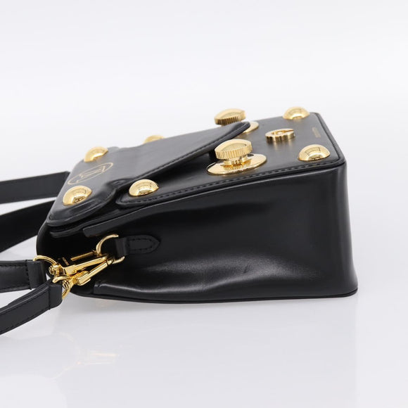 LOUIS VUITTON S Lock Bag Hand Bag Leather Black M82214 LV Auth ka5674SAM