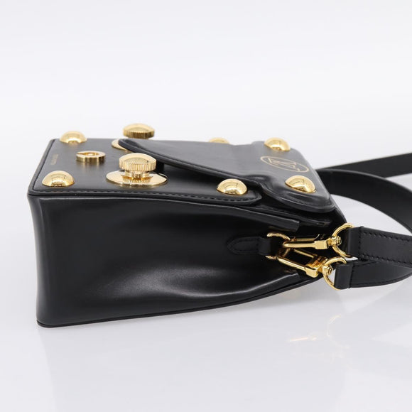 LOUIS VUITTON S Lock Bag Hand Bag Leather Black M82214 LV Auth ka5674SAM
