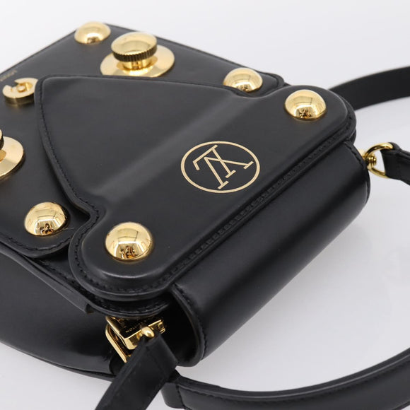 LOUIS VUITTON S Lock Bag Hand Bag Leather Black M82214 LV Auth ka5674SAM