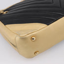 CHANEL V Stitch Chain Shoulder Bag Lamb Skin Beige Gold CC Auth ka5675V-17