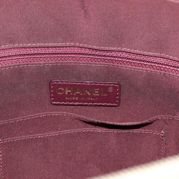 CHANEL V Stitch Chain Shoulder Bag Lamb Skin Beige Gold CC Auth ka5675V