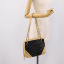CHANEL V Stitch Chain Shoulder Bag Lamb Skin Beige Gold CC Auth ka5675V-29