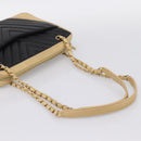 CHANEL V Stitch Chain Shoulder Bag Lamb Skin Beige Gold CC Auth ka5675V-7