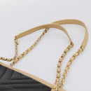 CHANEL V Stitch Chain Shoulder Bag Lamb Skin Beige Gold CC Auth ka5675V-14