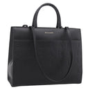 BVLGARI Tote Bag Leather 2way Black Gold Auth ka5676V-1