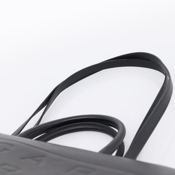 BVLGARI Tote Bag Leather 2way Black Gold Auth ka5676V
