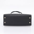 BVLGARI Tote Bag Leather 2way Black Gold Auth ka5676V-5