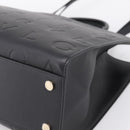 BVLGARI Tote Bag Leather 2way Black Gold Auth ka5676V-11