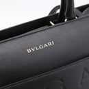 BVLGARI Tote Bag Leather 2way Black Gold Auth ka5676V-17