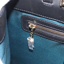 BVLGARI Tote Bag Leather 2way Black Gold Auth ka5676V-21