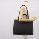 BVLGARI Tote Bag Leather 2way Black Gold Auth ka5676V-25