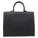 BVLGARI Tote Bag Leather 2way Black Gold Auth ka5676V-2