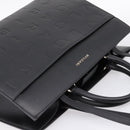 BVLGARI Tote Bag Leather 2way Black Gold Auth ka5676V-6