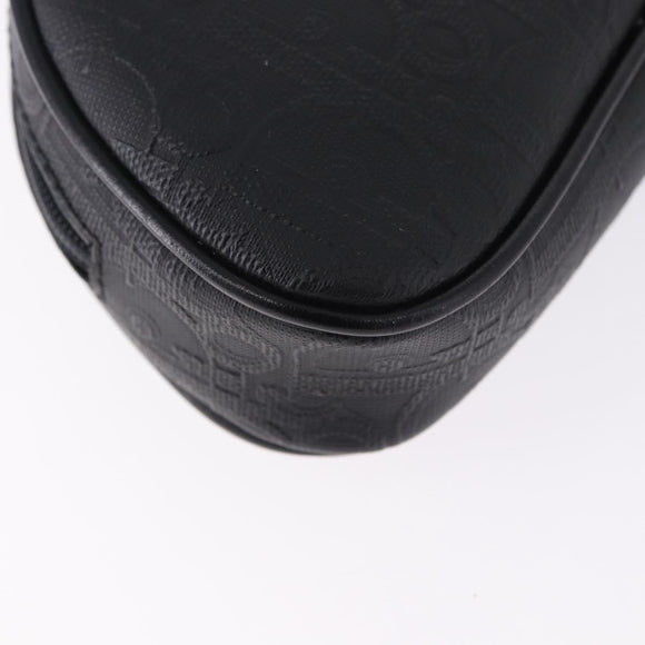 Christian Dior Trotter Canvas Accessory Pouch PVC Black Gold Auth ka5677A