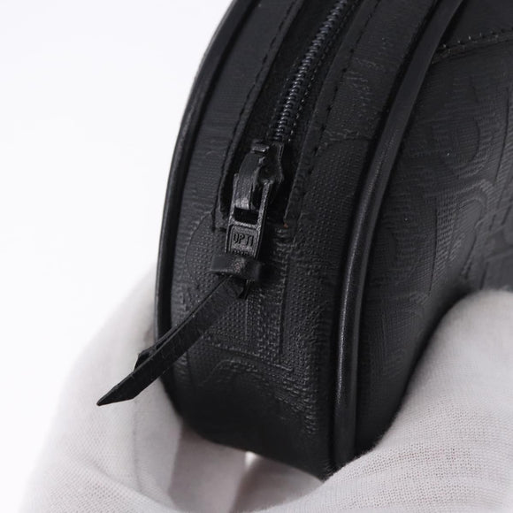 Christian Dior Trotter Canvas Accessory Pouch PVC Black Gold Auth ka5677A