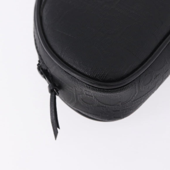 Christian Dior Trotter Canvas Accessory Pouch PVC Black Gold Auth ka5677A