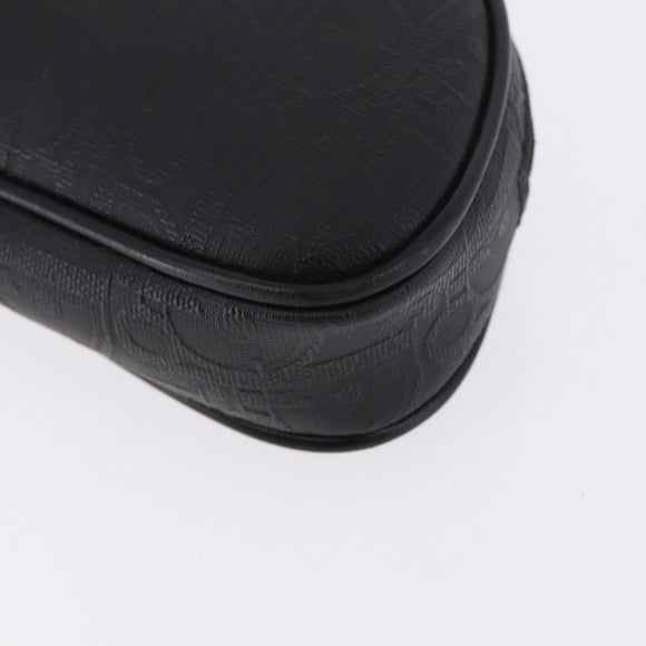 Christian Dior Trotter Canvas Accessory Pouch PVC Black Gold Auth ka5677A