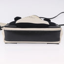 BALENCIAGA Navy Cabas XS Bag Canvas Leather White Navy Silver 390346 Auth ka5679-5