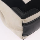 BALENCIAGA Navy Cabas XS Bag Canvas Leather White Navy Silver 390346 Auth ka5679-10